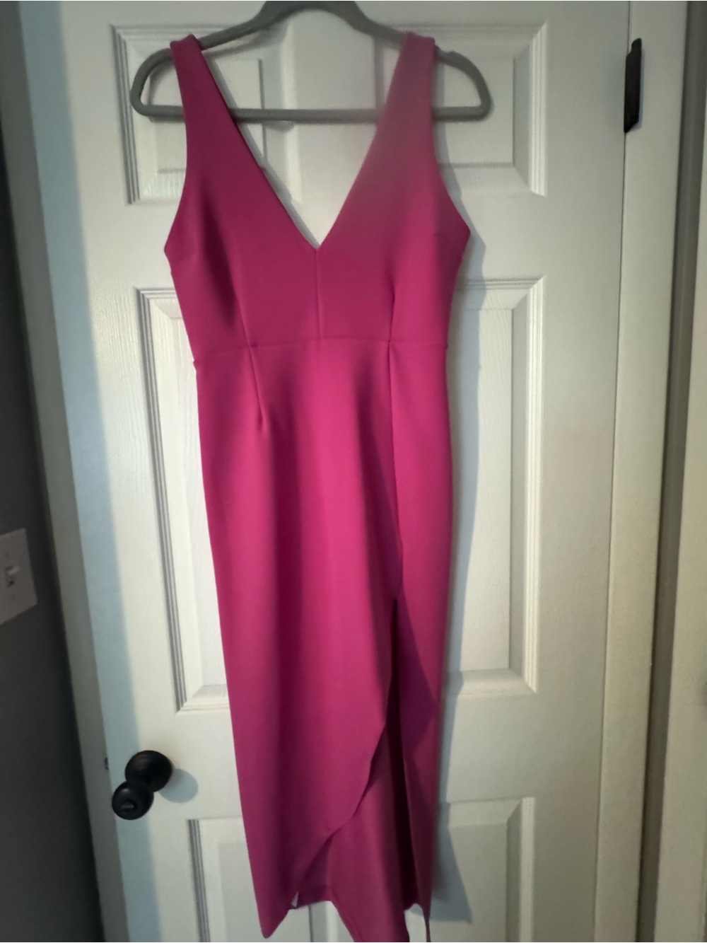 Abercrombie & Fitch Fuchsia V-Neck Midi Dress